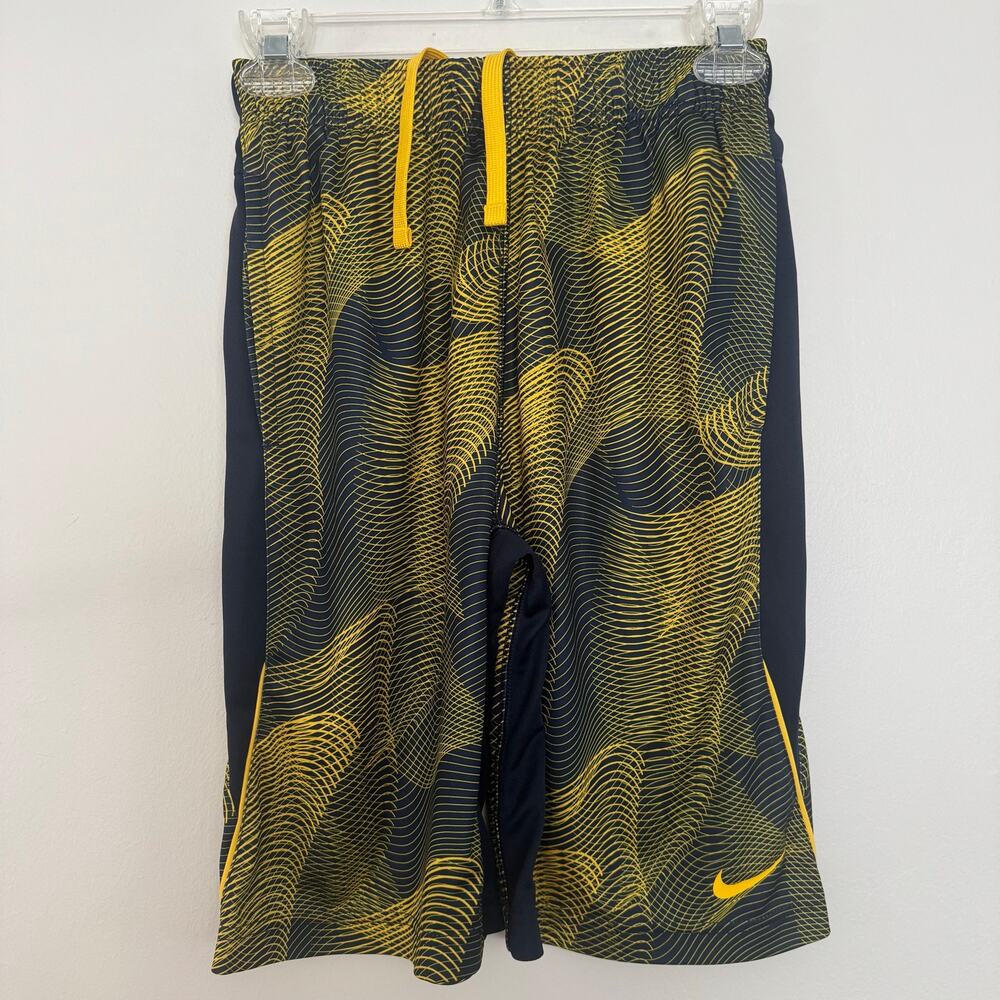 Nike Dri-Fit Legacy All Over Training Shorts in Navy/Yellow
